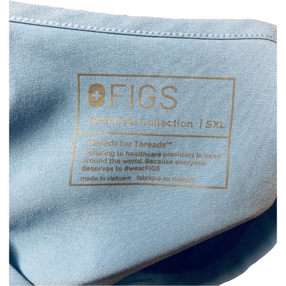 FIGS Casma Top Women’s Ceil Blue Size 5XL Retired Color - Picture 4 of 5